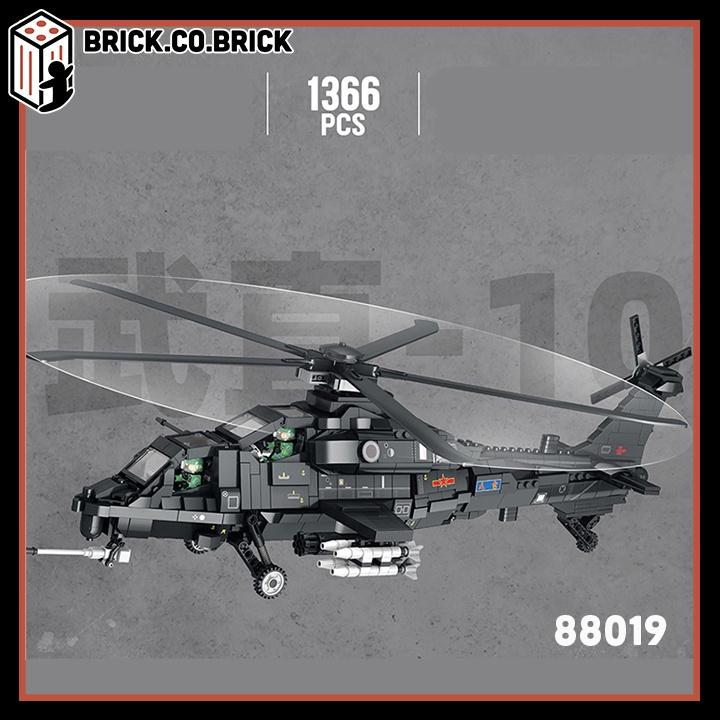 Mô Hình Attack Helicopter Đồ Chơi Lắp Ráp Trực Thăng Tấn Công CAICZ-10 88019