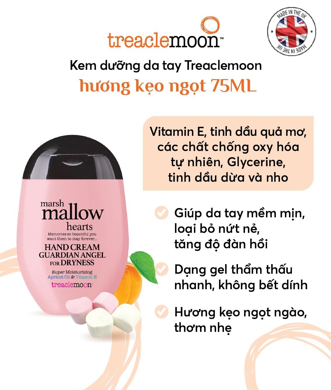 Kem dưỡng da tay hương kẹo ngọt TREACLEMOON 75ml