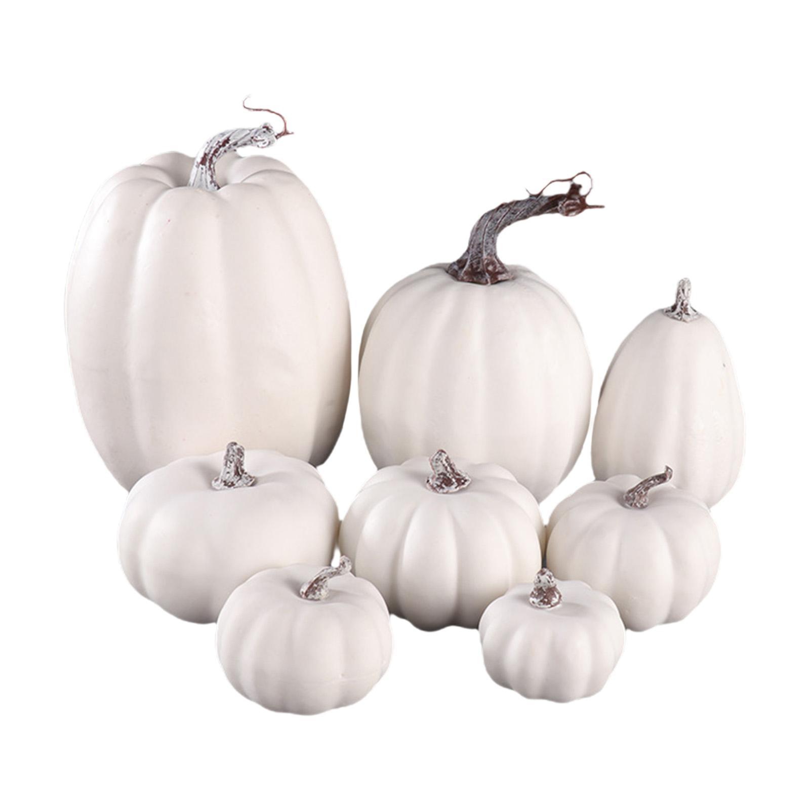 8Pcs Artificial Pumpkins Set Festive Party Supplies Durable for Home Kitchen