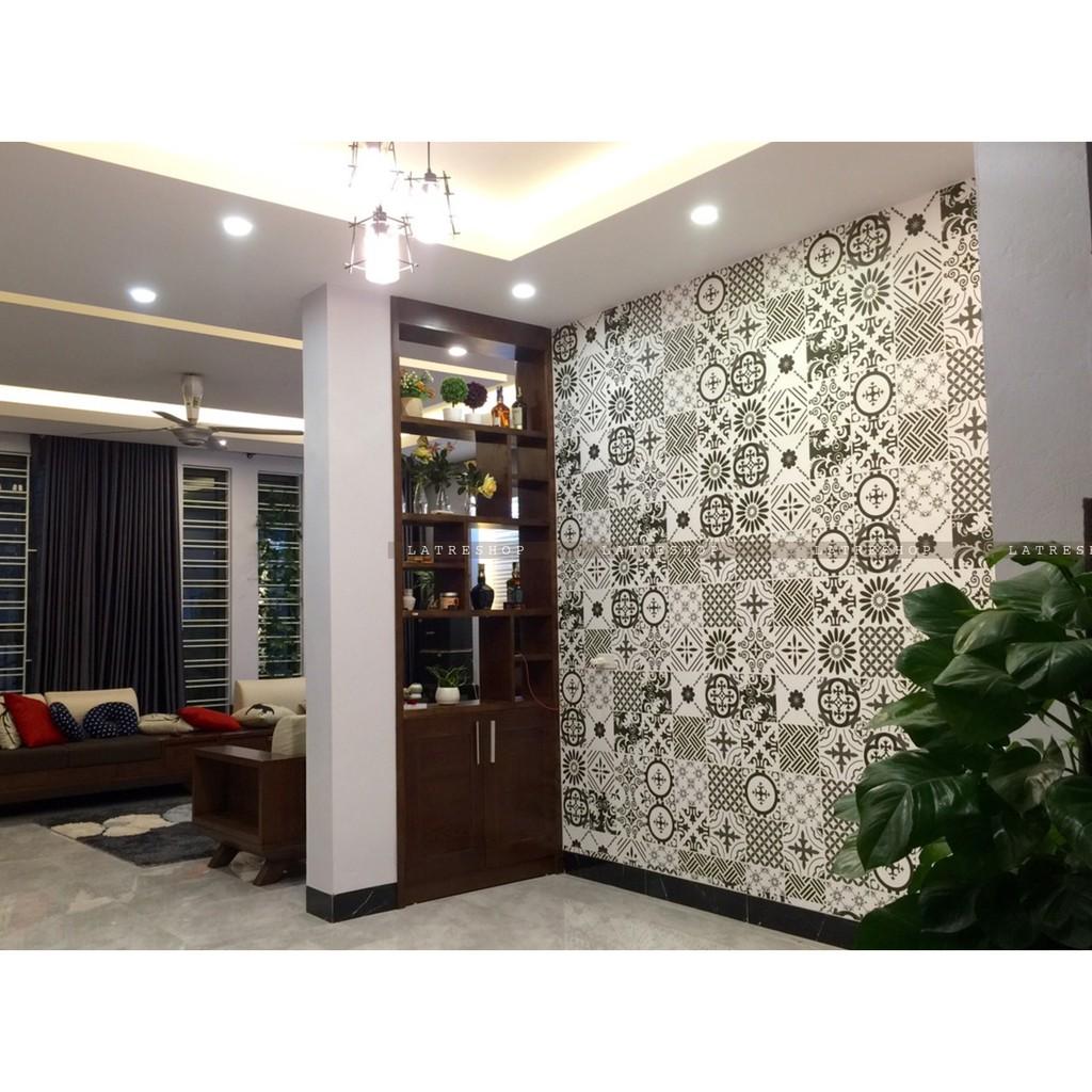 Decal gạch bông dán tường bếp dán kính nhà tắm decor chịu nhiệt dễ lau chùi đề can loại 1 - The coffee Khổ 40x60cm 0008