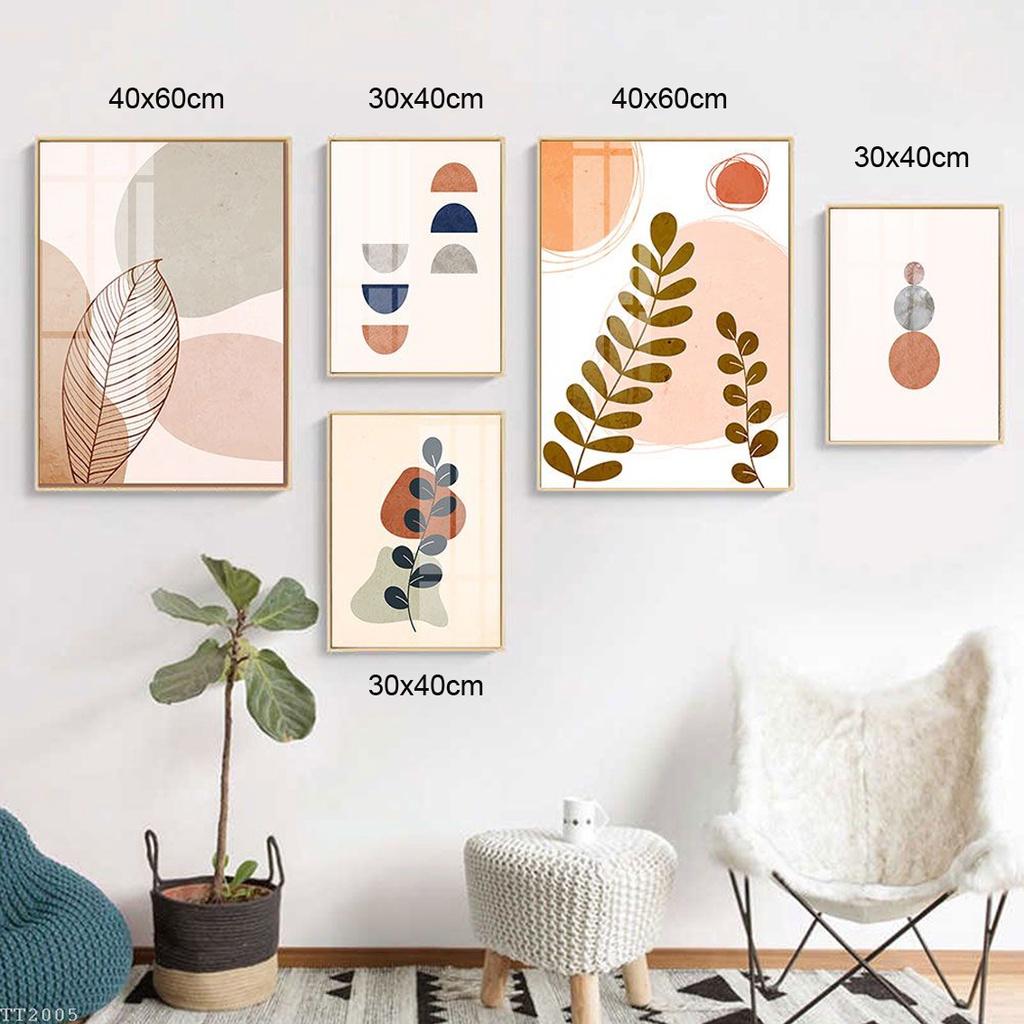 Tranh dán tường bộ 5 tối giản - Tranh canvas hiện đại đơn giản