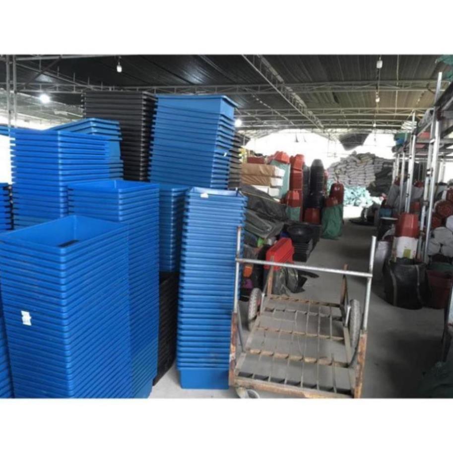 Combo 2 chậu đen chữ nhật to sâu trồng rau KT 68x42