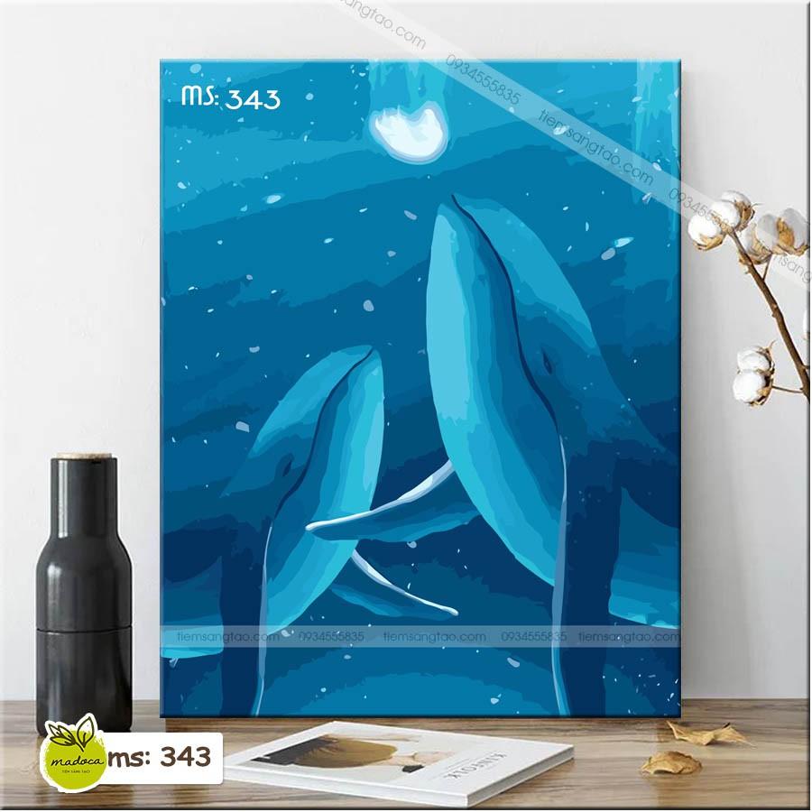 Tranh tô màu 40x50cm có khung Đại dương xanh T343