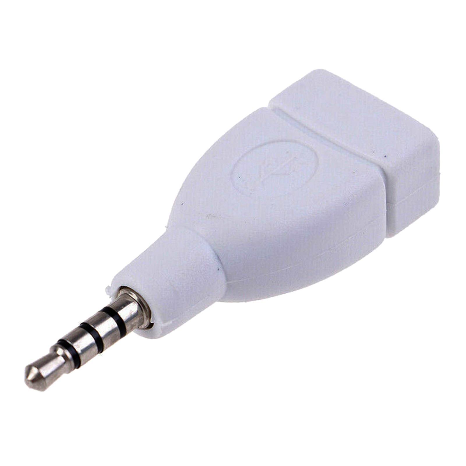 2x 3.5mm Male Audio AUX   to USB 2.0 Type A Female OTG Converter Cable