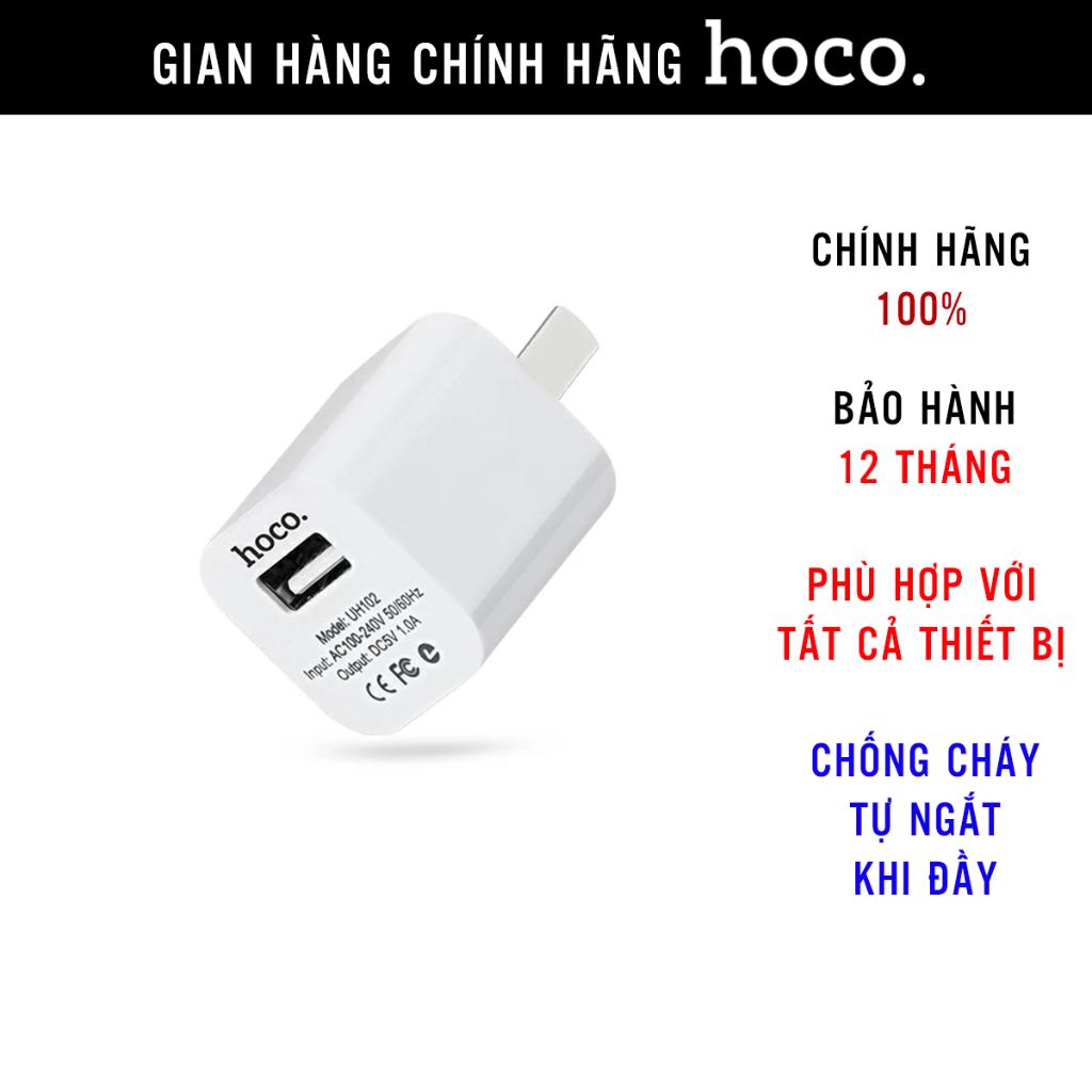 Củ sạc USB hàng chính hãng Hoco UH102, cốc sạc cho IP/Android