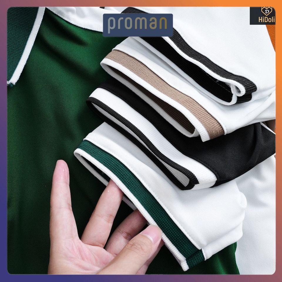 Áo Polo Nam cổ dệt phối tay, Áo thun nam có cổ chất liệu cotton cực đẹp AT09 - PROMAN