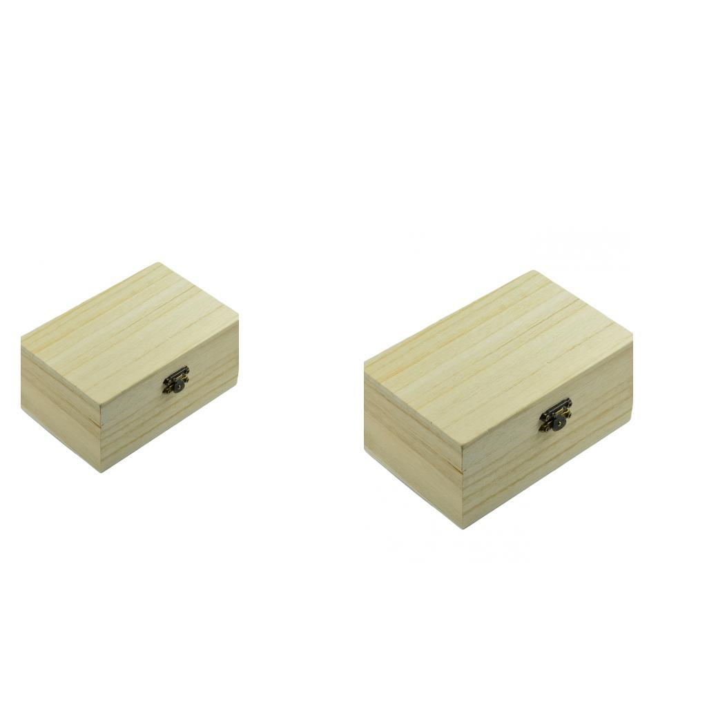 Wooden Storage Box Case for Jewelry Gadgets Gift Wood Craft 125x72x51mm