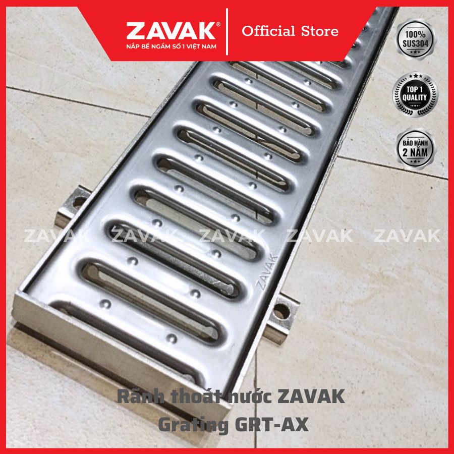 Rãnh Thoát Nước Inox 304 ZAVAK Grating GRT-AX217 inox 304 (modun 1.2m)