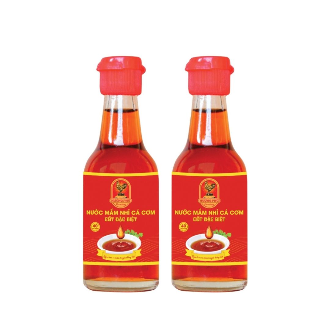 Nước mắm nhỉ cá cơm cốt đặc biệt Hương Phú | Lốc 06 chai | Nước chấm | 40 độ đạm| 60ml | T06040