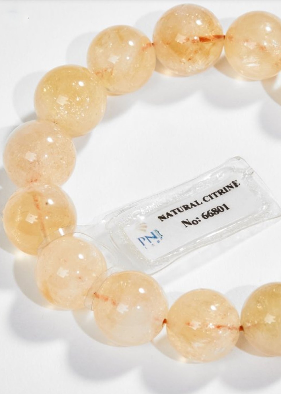 Lắc Tay Thạch Anh Vàng Citrine 15MM Kèm Giấy Kiểm Định