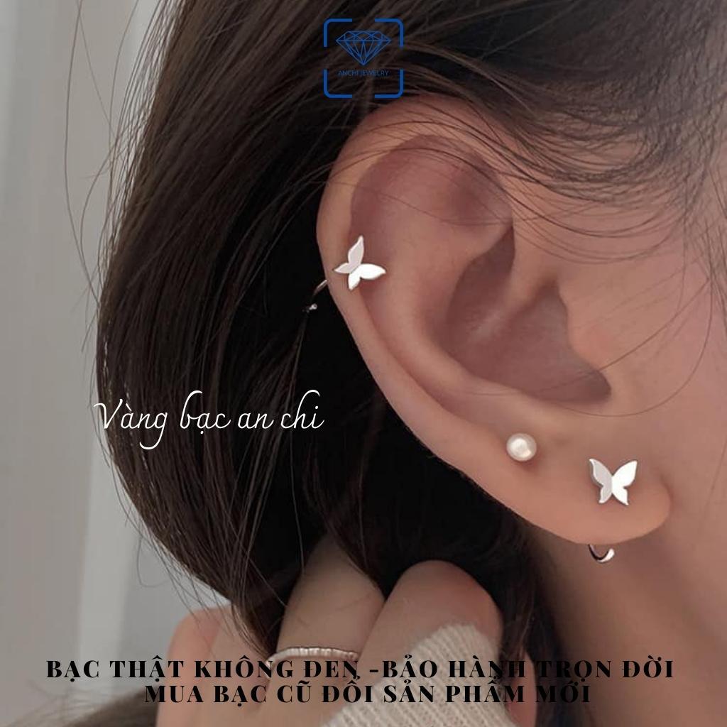 Bông tai bạc nữ cánh bướm butterfly phụ kiện trang sức nữ Anchi jewelry