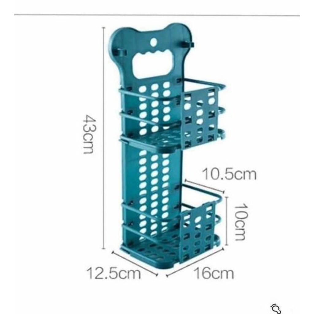 Giỏ treo đồ đa năng gấp gọn 2 tầng nhựa PP an toàn Có tặng kèm móc dán Diện tích giỏ được thiết kế phù hợp không quá to