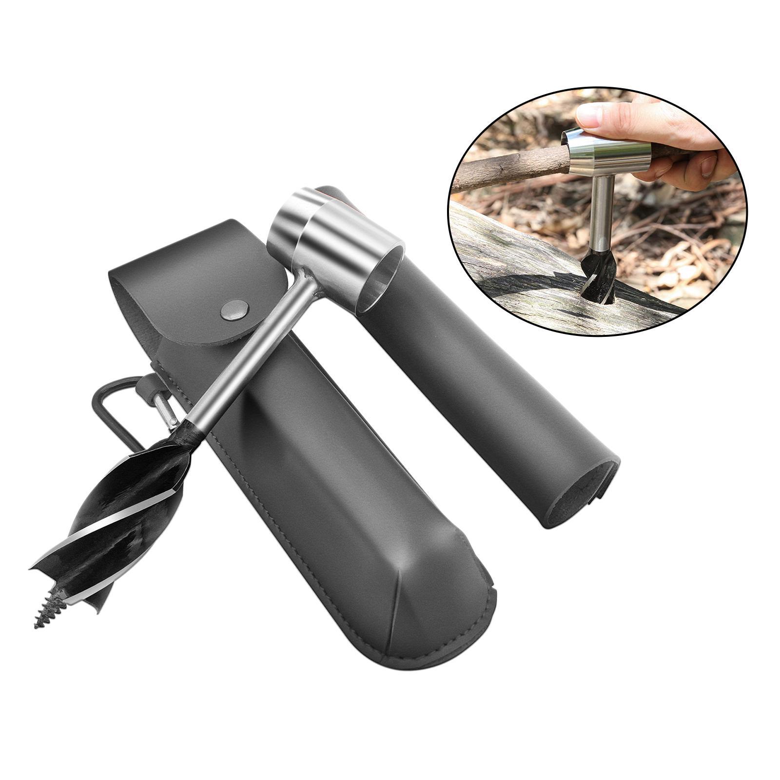 3Pcs Hand Auger Drill Bit Bushcraft Puncher Hand Screw Drill Camping