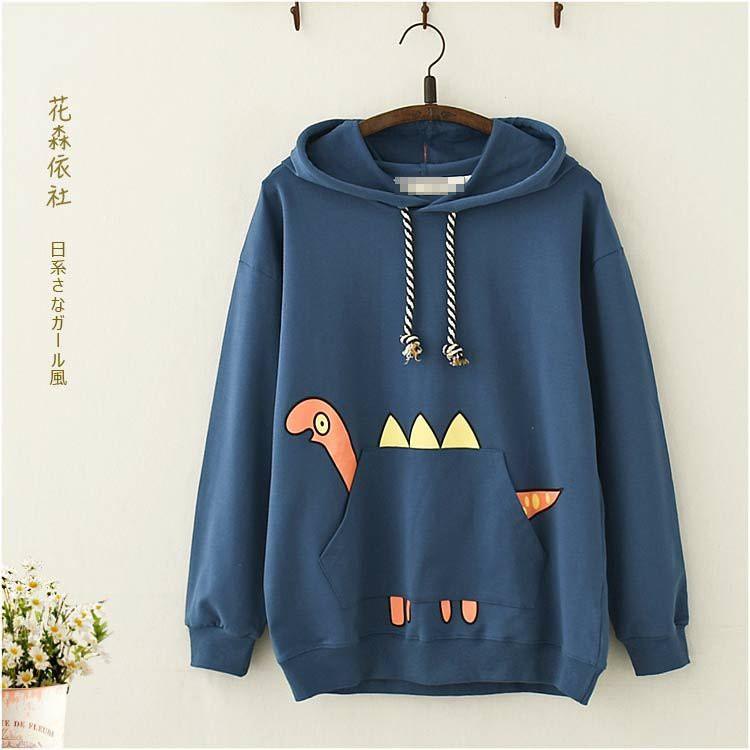 ÁO HOODIE NỮ UNISEX IN HÌNH KHỦNG LONG SỪNG NHÍ VỚI CÁI SỪNG SIÊU DỄ THƯƠNG