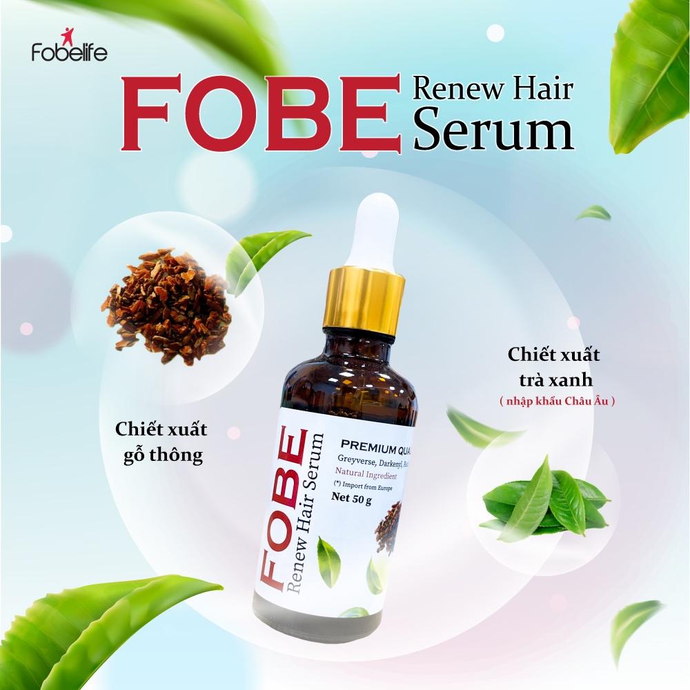 Serum Fobe Renew Hair Làm Đen Tóc Kích Thích Mọc Tóc Giúp Tóc Chắc Khỏe Giảm Chẻ Ngọn - Chai 50ml