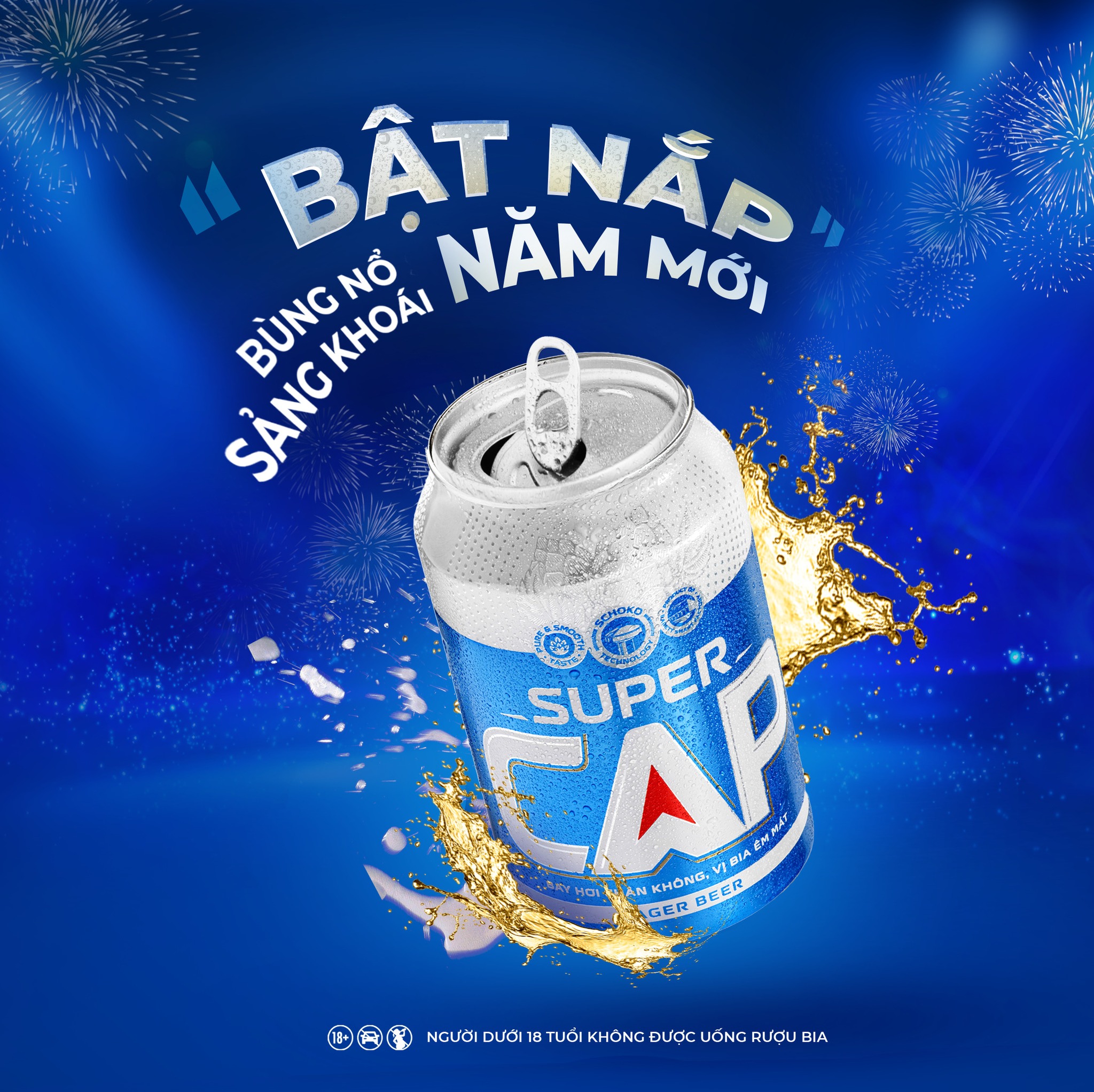 Bia lon Super Cap thùng 24 lon (330ml/lon)