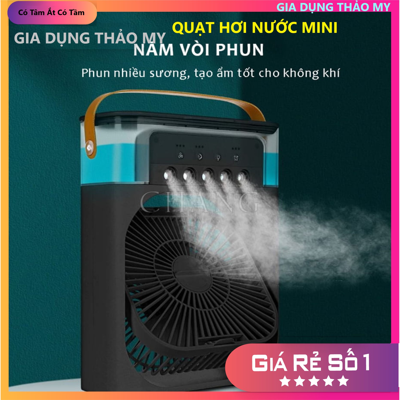 Quạt Hơi Nước Mini, Quạt Phun Sương Mini Tạo Ẩm Làm Mát Để Bàn