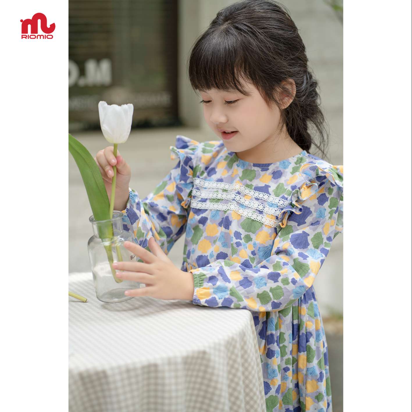 Váy hoa bé gái thu đông Riomio size 15-40 kg kiểu dáng baby doll công chúa mềm mại xinh xắn cho bé kèm quà tặng - RV293