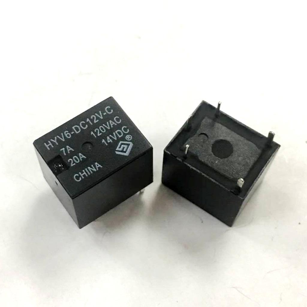 10,1 Mini Rơle điện Chung Rơle HYV6-PCB-C 12V 5PIN Rơle ô Tô Màu đen