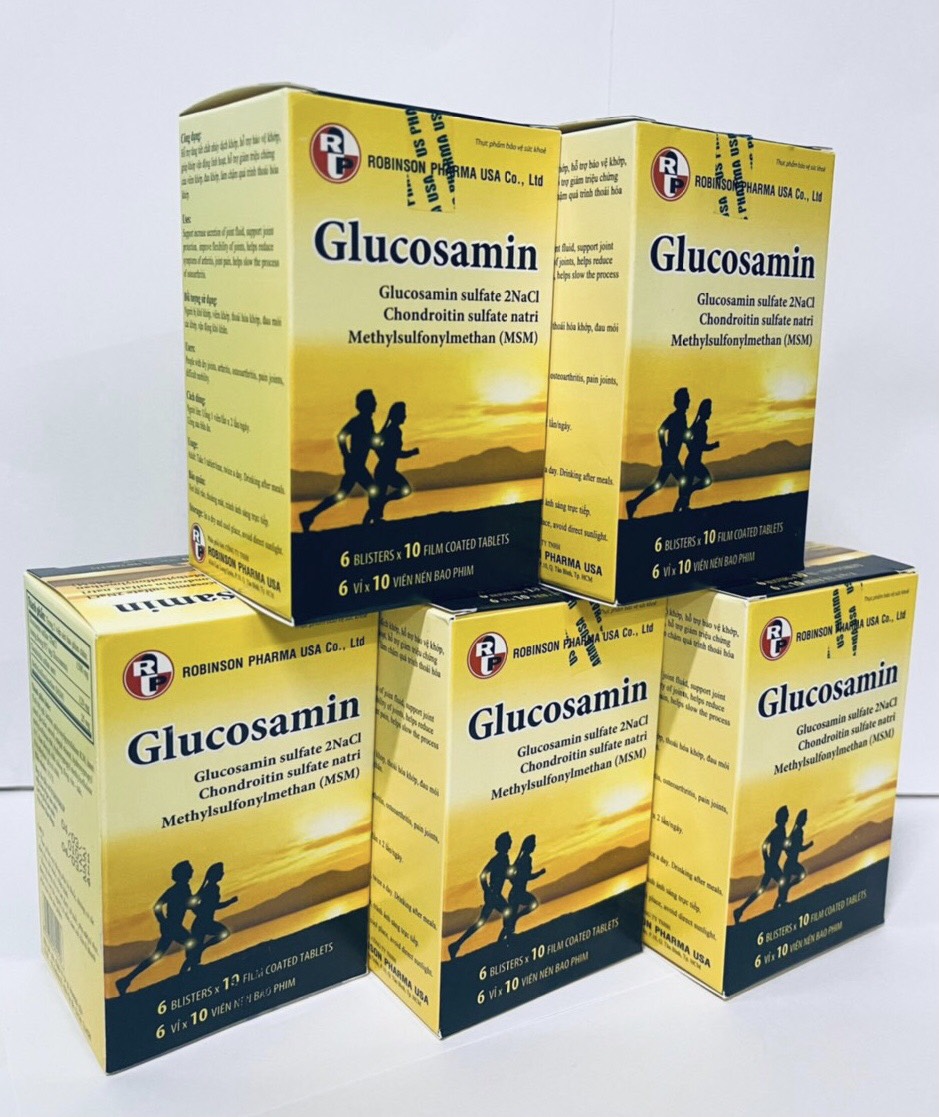 Viên uống TPCN GLUCOSAMIN giúp ngăn ngừa và hạn chế viêm khớp,bôi trơn các khớp xương,hỗ trợ làm giảm triệu chứng khô khớp,thoái hóa khớp-chai 60 viên