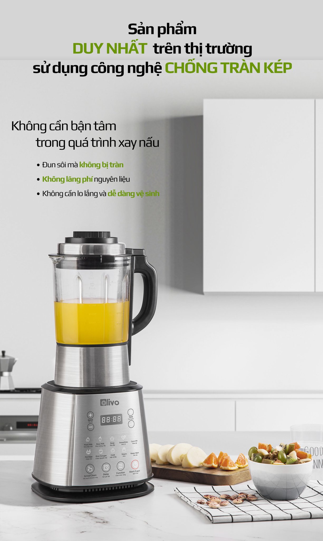 MÁY LÀM SỮA HẠT OLIVO - X20 - THƯƠNG HIỆU MỸ - HÀNG CHÍNH HÃNG - CHỐNG TRÀN - LÀM MỊN KHÔNG CẦN LỌC