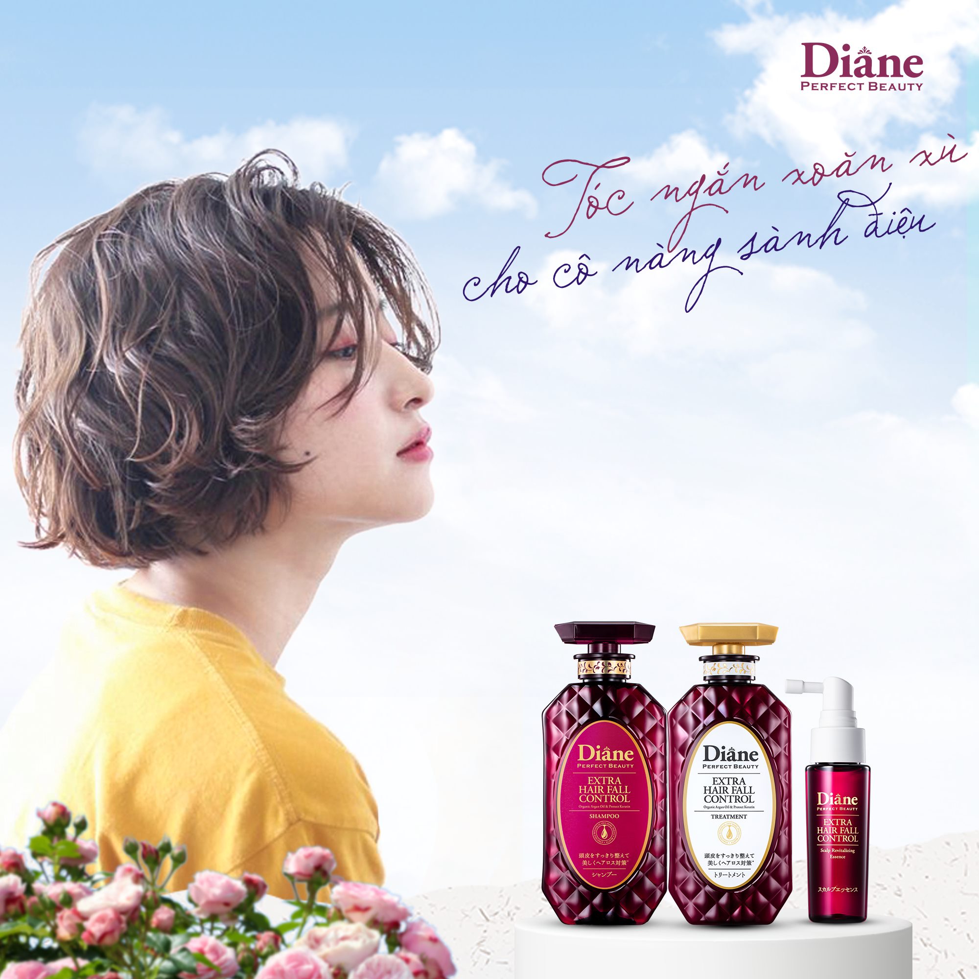 Dầu Gội Kích Mọc Tóc / Dầu Gội Ngăn Rụng nhật bản Moist Diane Extra Hair Fall Control 450ml