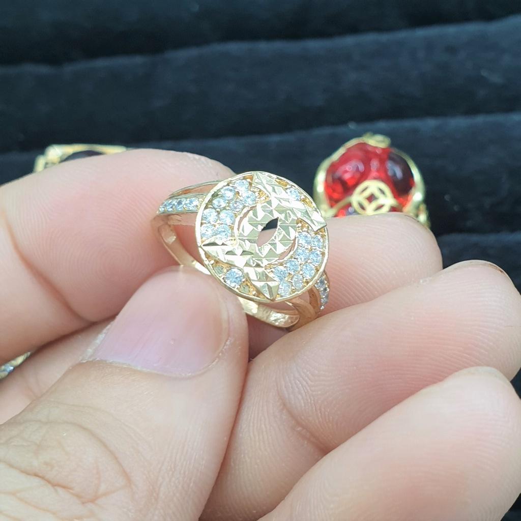 Nhẫn Chữ X Đính Xoàn Cao Cấp- Nhẫn nữ dùng lâu dài tắm rửa thoải mái không phai