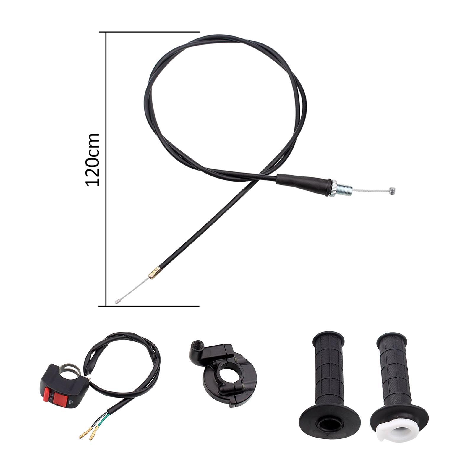 Throttle Handle Grips Cable Set for 50cc 150cc, 250cc Mini Bike Professional, Replacement, Easy to Install Accessories