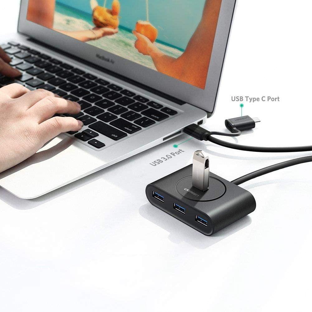 Bộ chia cổng USB 3.0 / USB type C sang 4 cổng USB 3.0 dài 1m UGREEN 40850 - Hàng chính hãng