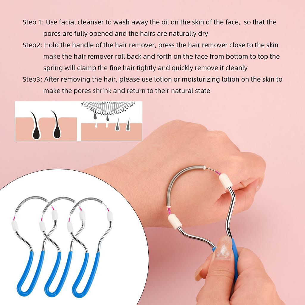 3 Pcs Face Facial Hair Remover Spring Stick Women Hair Removal Tool