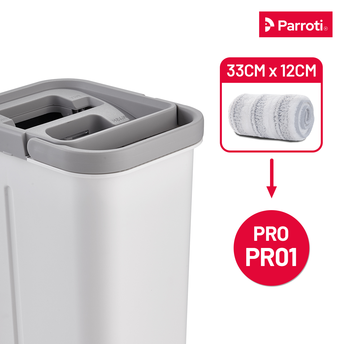 Combo 2 Miếng Lau Nhà Thế Hệ Mới Parroti Pro PAD2-PR01 - Kích Thước 33 x12 CM (Chỉ dùng được cho Bộ lau nhà Parroti Pro)