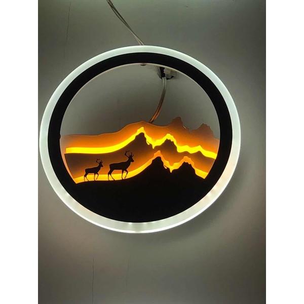 Đèn Tường Hai Con Hươu, Đèn Trang Trí Gắn Tường _ BH 12 Tháng