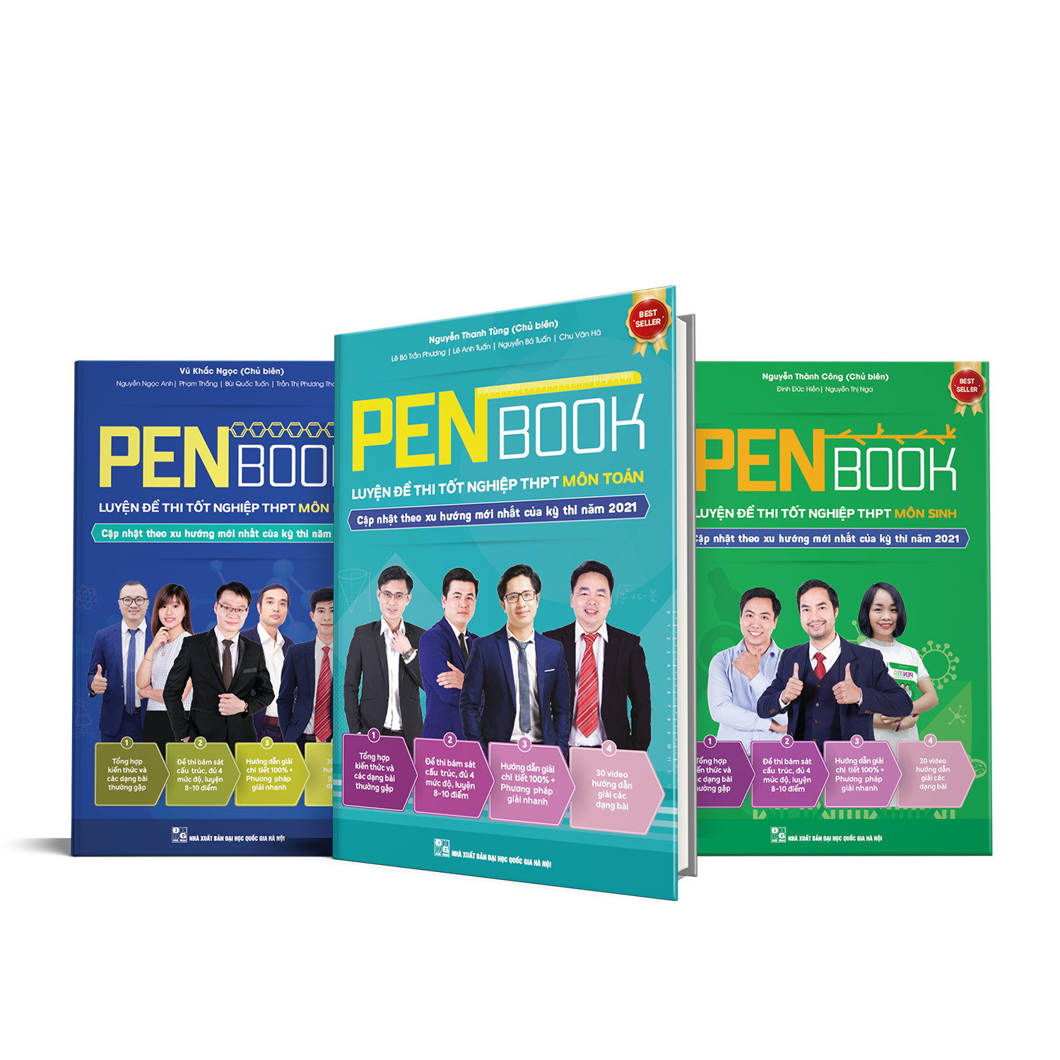 Combo khối B- PENBOOK Luyện đề thi Tốt nghiệp THPT 2021- Bộ 3 môn Toán, Hóa, Sinh