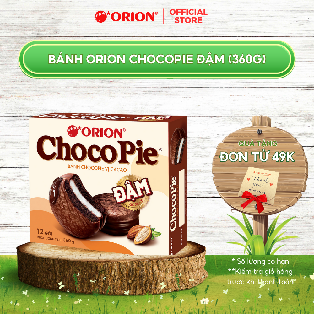 Hộp 12 gói bánh CHOCOPIE ĐẬM vị ca cao