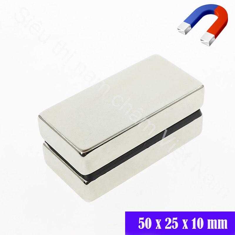 Combo 2 viên nam châm 50x25x10mm dùng cho máy phát điện lực từ mạnh
