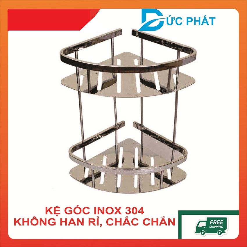 Kệ góc nhà tắm, giá để đồ nhà tắm INOX 304 cao cấp treo tường