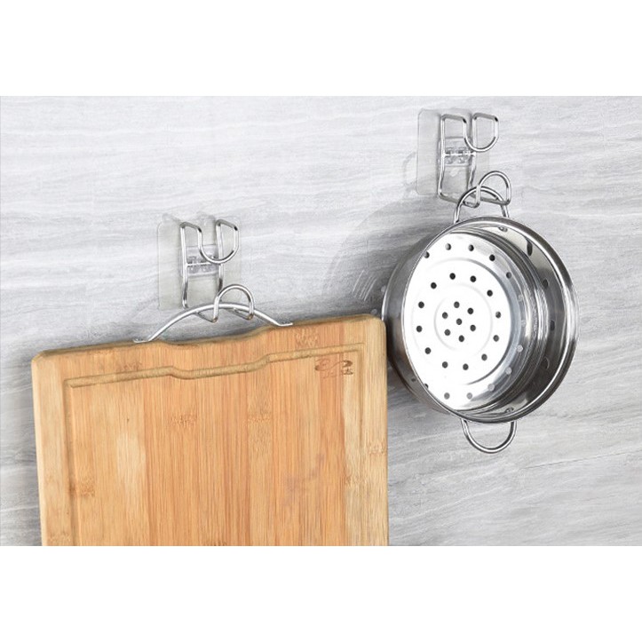 Móc treo chậu inox 304 trong nhà tắm siêu chắc, siêu bền - TẶNG KÈM 3 MÓC DÁN CƯỜNG LỰC