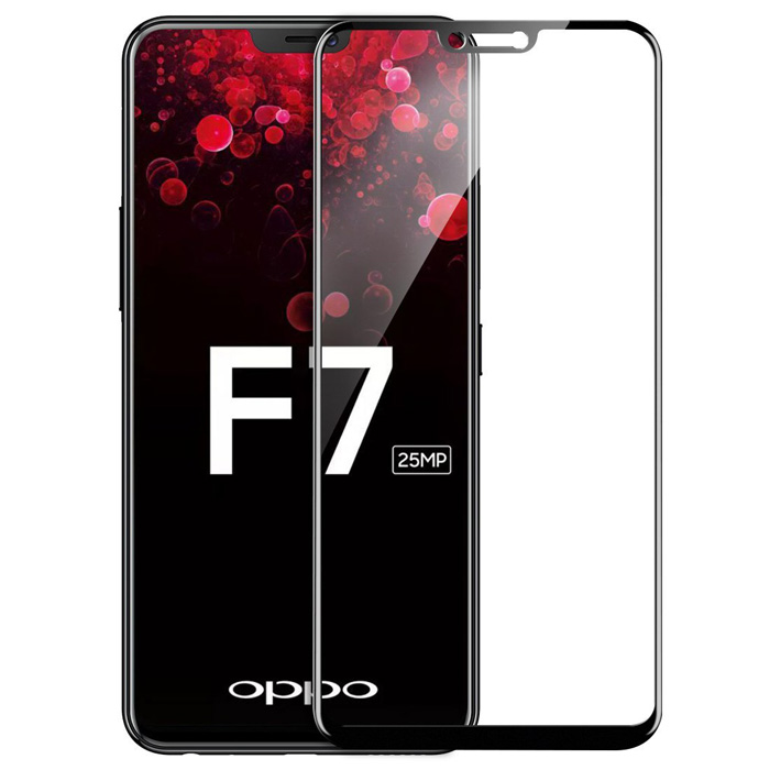 Kính Cường Lực 9D Tràn Màn Hình Viền Đen Cho Dòng Điện Thoại OPPO F7