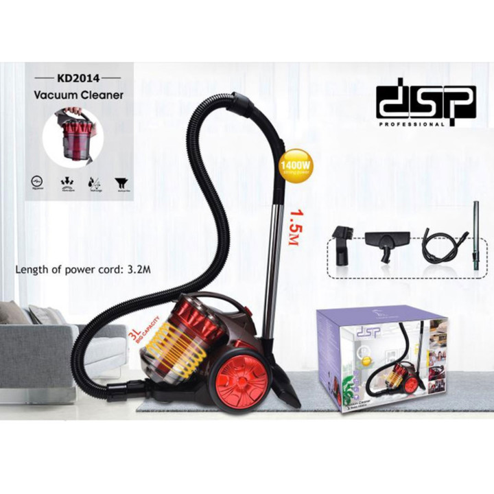 Máy hút bụi cao cấp thương hiệu DSP KD2014 - Công suất 1400W - Dung tích chứa bụi: 2 lít - Hàng Nhập Khẩu