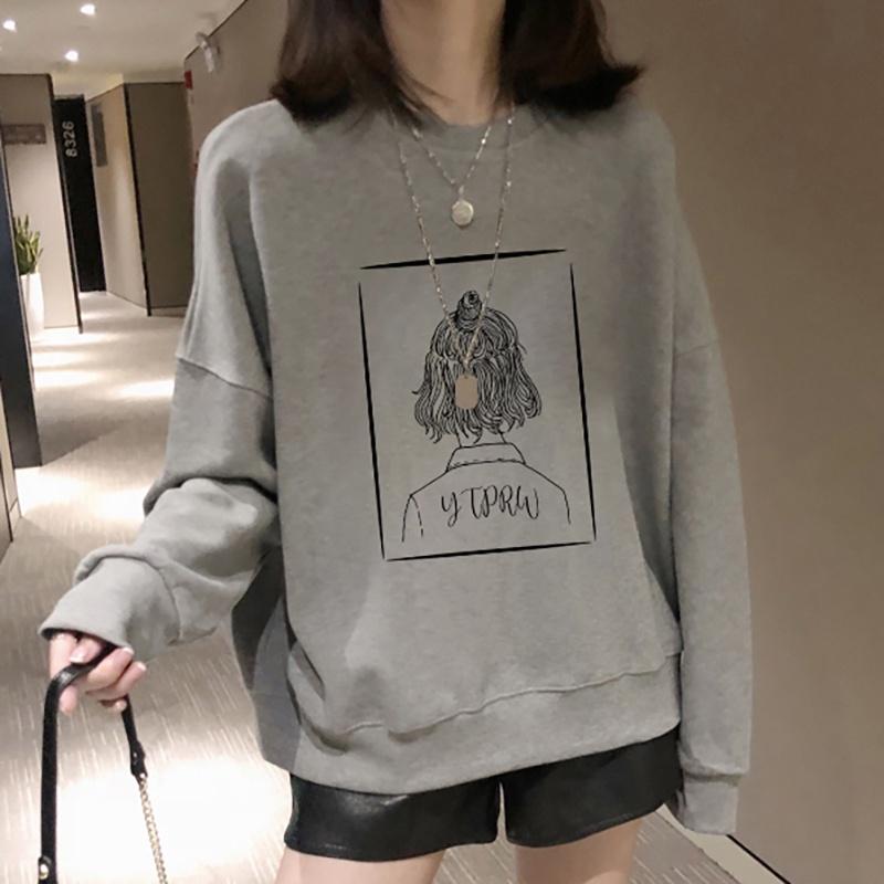 Áo Hoodie Cotton Tay Dài Dáng Rộng Thời Trang Mùa Thu Hàn Quốc Mới 2023