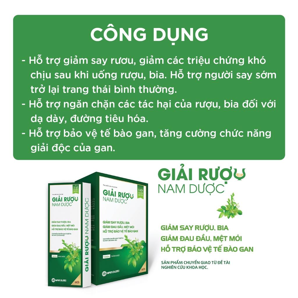 Viên giải rượu Nam Dược (VIÊN BYESAY) tăng cường chức năng giải độc bảo vệ gan 5 hộp x 6 viên