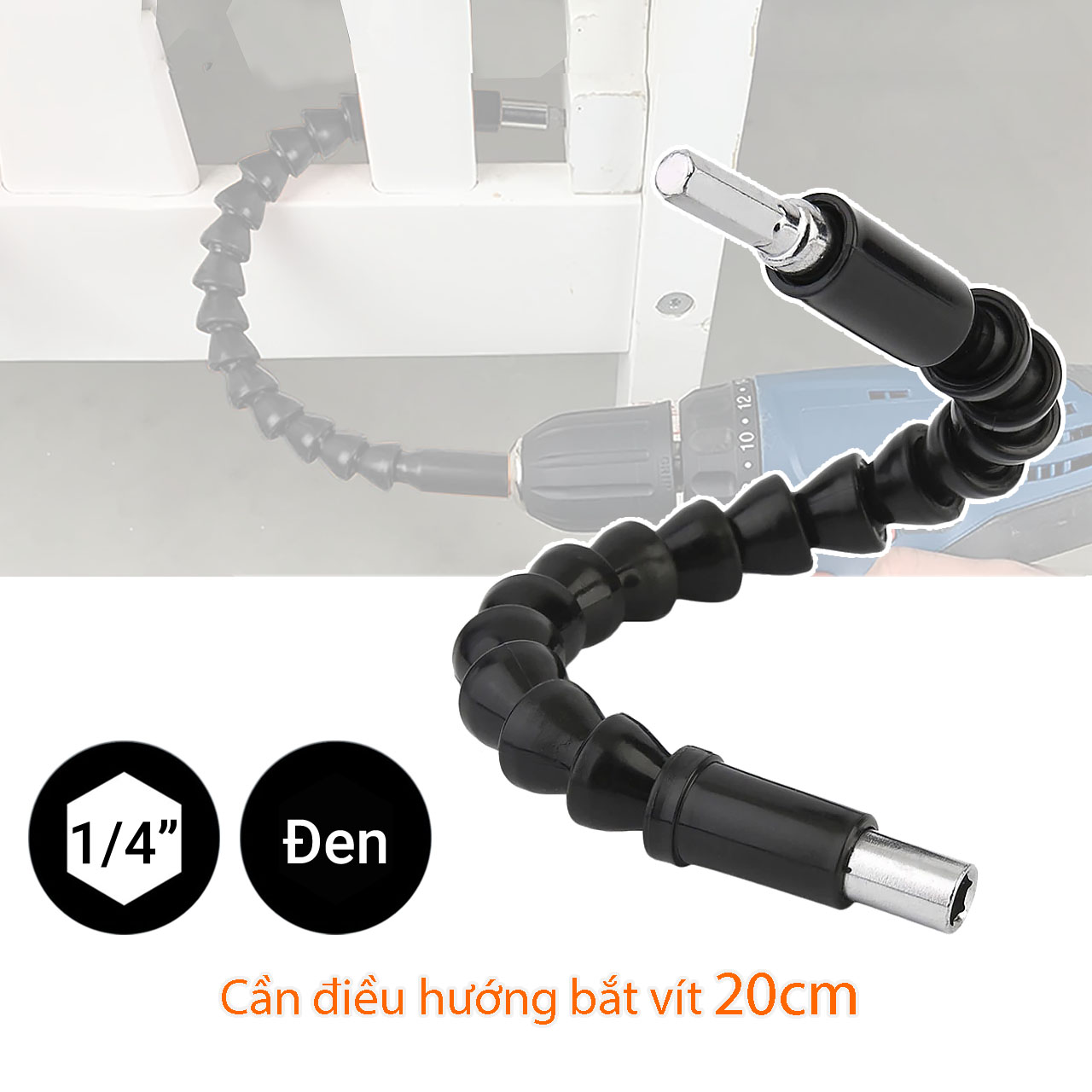 Cần điều hướng bắt vít 20cm màu đen