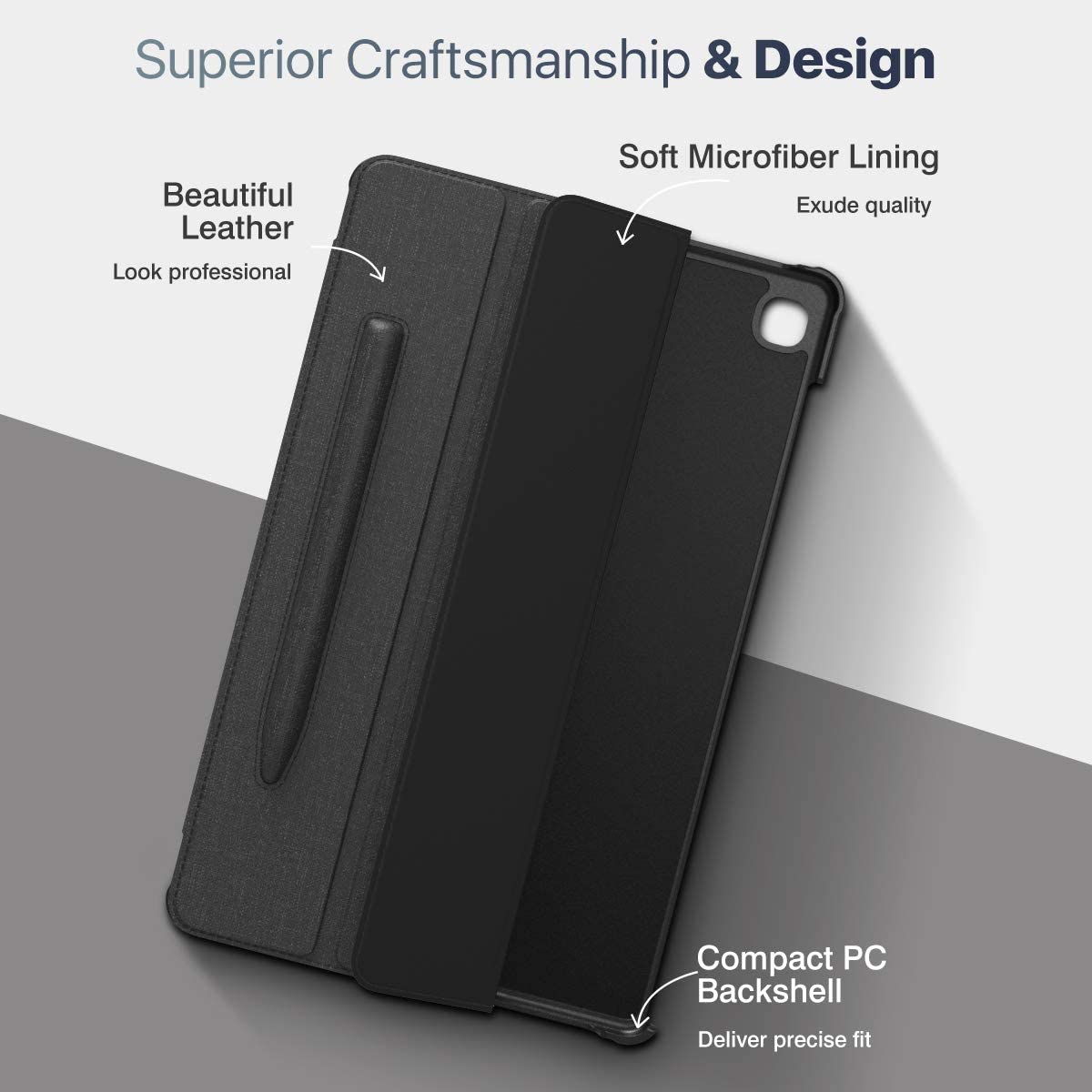 Case bao da chống sốc cho Samsung Galaxy Tab A 8.0 & S Pen 2019 P205 hiệu HOTCASE thiết kế siêu mỏng hỗ trợ Smartsleep, gập nhiều tư thế, mặt da siêu mịn - hàng nhập khẩu