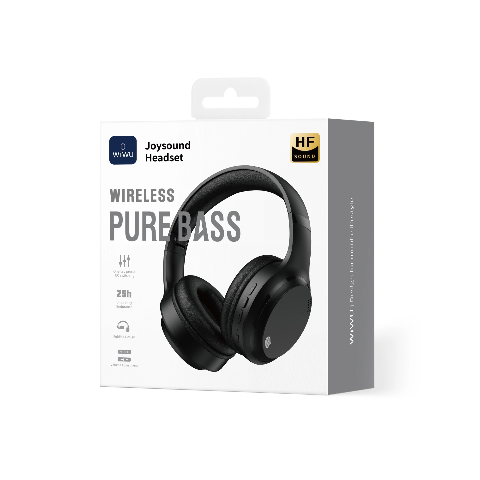 Tai Nghe Bluetooth V5.4 không dây Chụp Tai Pure Bass Hi-Res Audio WIWU JOYSOUND TD-11 - Pin khủng, cổng AUX 3.5mm cho iPhone iPad Samsung Oppo - Pure Bass + Hi-Res Audio, nghe nhạc 25 giờ,  nghe nhạc lossless chất lượng cao - Hàng nhập khẩu