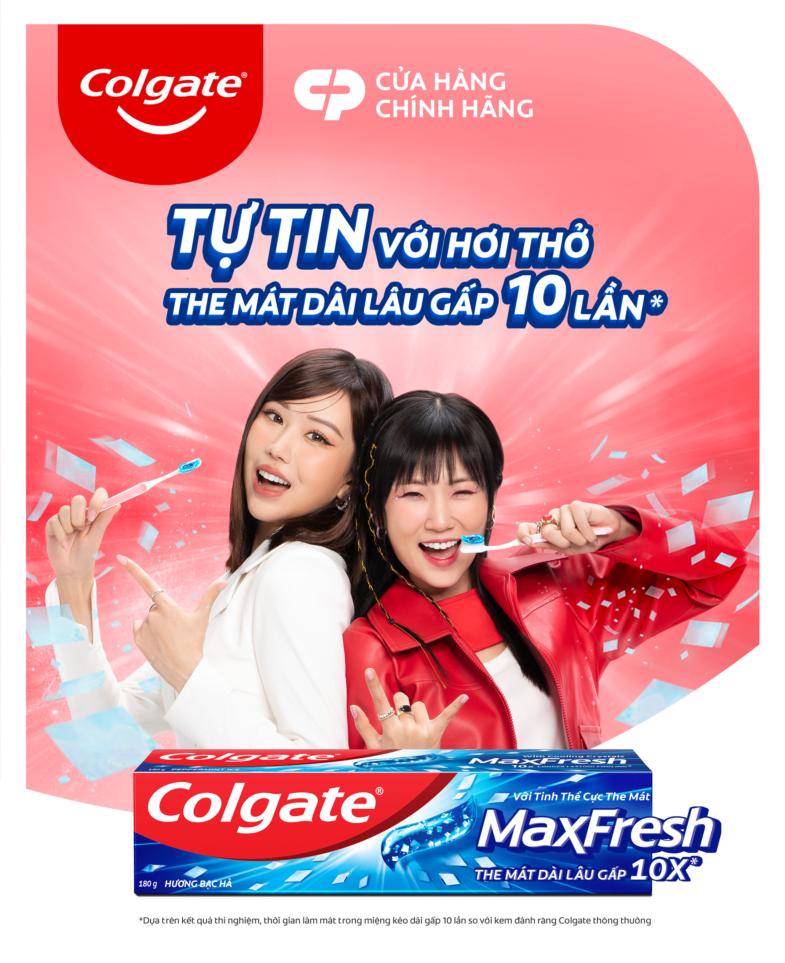 Bộ 4 Kem đánh răng Colgate bạc hà the mát Maxfresh 230g/tuýp tặng bàn chải đánh răng lông mềm