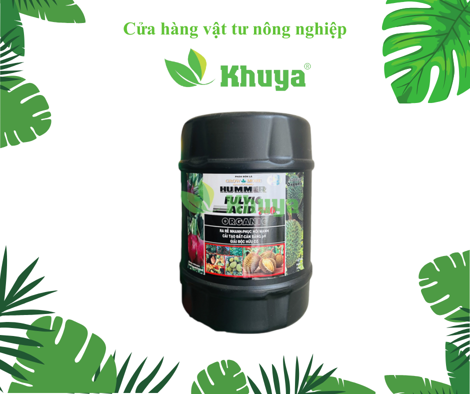 Phân bón lá sinh học Growmore Hummer Fulvic Acid 760 Organic 10 lít