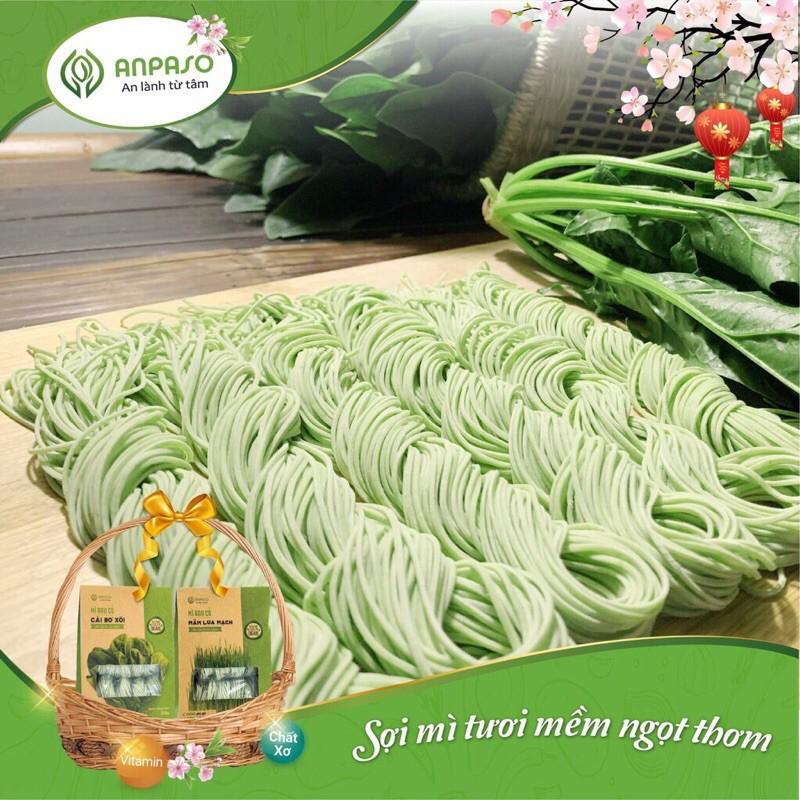 Mì cải bó xôi hữu cơ Anpaso, mỳ ngon eat clean bổ sung rau vitamin và chất xơ