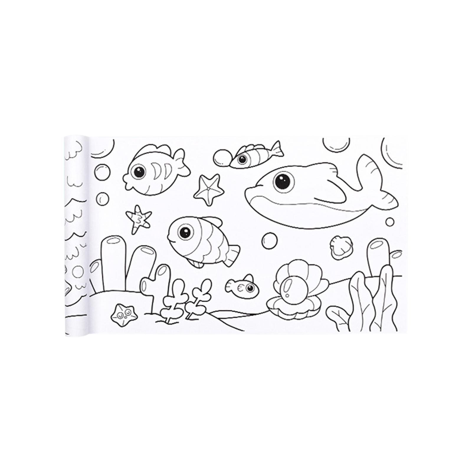 Coloring Paper Roll for Kids, Sticky Drawing Paper Roll for Toddler,Wall Coloring Stickers Set for Gift