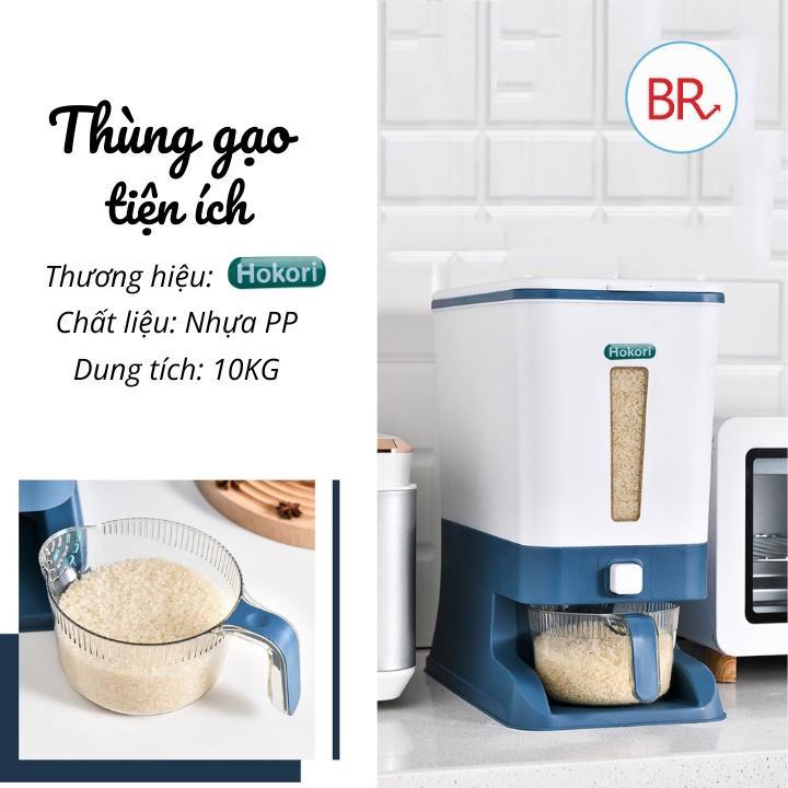 Thùng đựng gạo thông minh HOKORI dung tích 10 Kg nhựa Việt Nhật