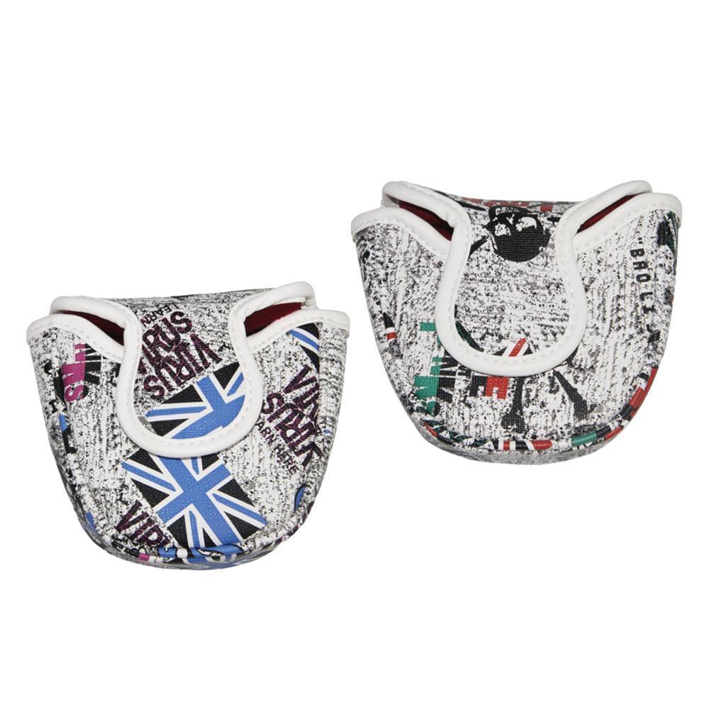 Waterproof PU Golf Mallet Head Cover / Golf Center Shaft Headcover